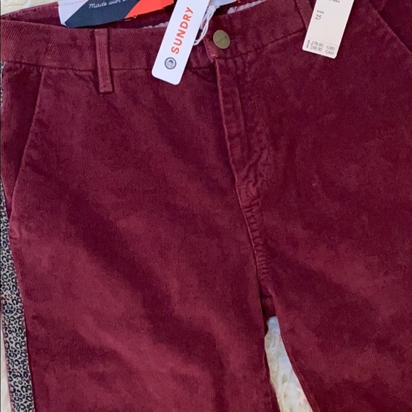 Anthro Sundry Leopard-Striped Corduroy Trousers - Picture 5 of 9